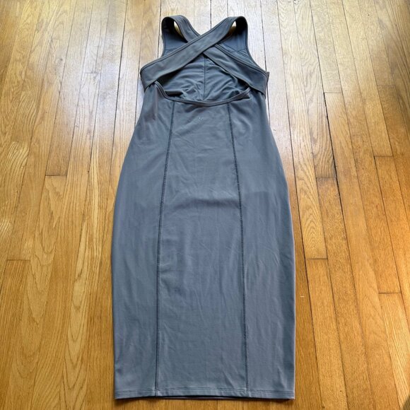 Lululemon Size 10 Womens Gray Picnic Play Sleeveless Crossback Midi Dress - Picture 12 of 15